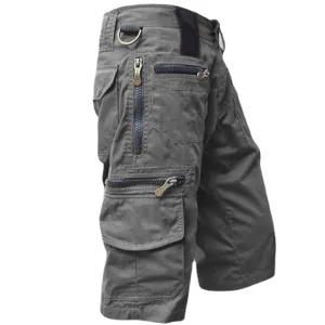 Men's Classic Multi Pocket Cargo Shorts Men Relaxed Fit Casual Short Outdoor Cotton Work Shorts Pant with Zipper Pocket (Medium,Dark Grey)