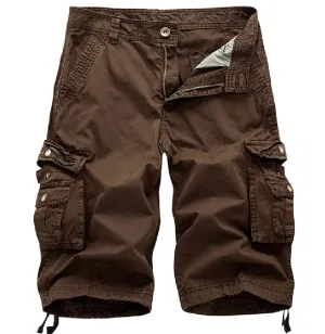Men's Cotton Cargo Shorts Relaxed Fit Multi-Pocket Lightweight Shorts Casual Summer Outdoor Cargo Short (42,Coffee)