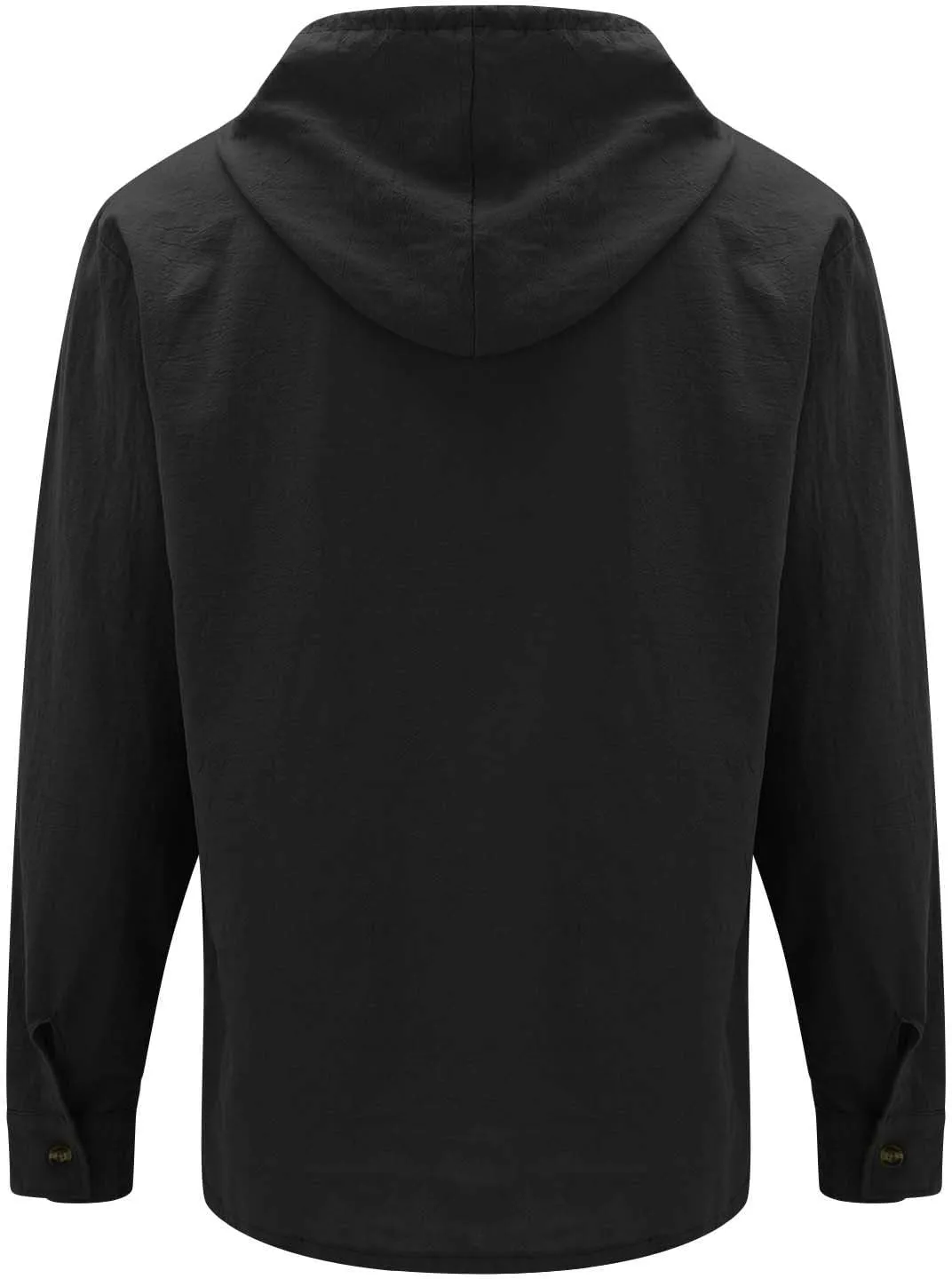 Men's Cotton Linen Shirts Lightweight Lace Up Long Sleeve Hoodies Summer Casual V Neck T Shirt Thin Breathable Tees