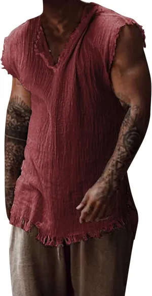 Men's Cotton Linen Tank Tops 2025 Fashion Loose Sleeveless Vest Shirts Lightweight Breathable Drying Summer Beach Top