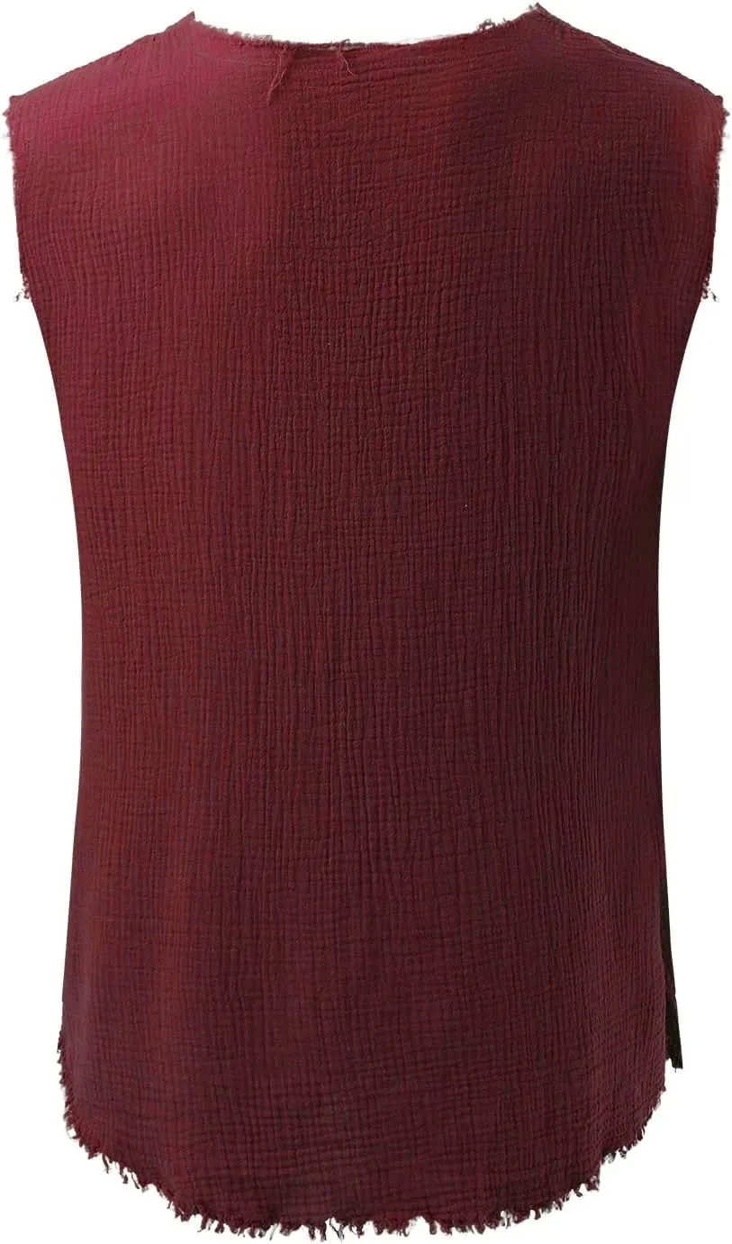 Men's Cotton Linen Tank Tops 2025 Fashion Loose Sleeveless Vest Shirts Lightweight Breathable Drying Summer Beach Top