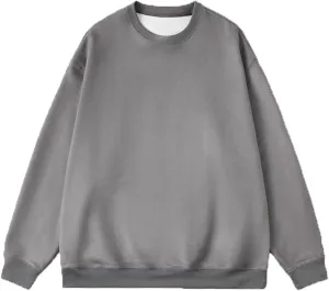 Men's Crewneck Sweatshirts Loose Fit Fleece Pullover Tops Casual Basic Plain Sweatshirt Winter Fall Long Sleeve Shirt
