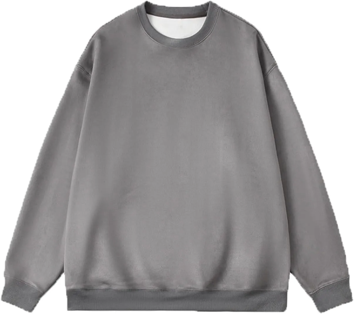 Men's Crewneck Sweatshirts Loose Fit Fleece Pullover Tops Casual Basic Plain Sweatshirt Winter Fall Long Sleeve Shirt