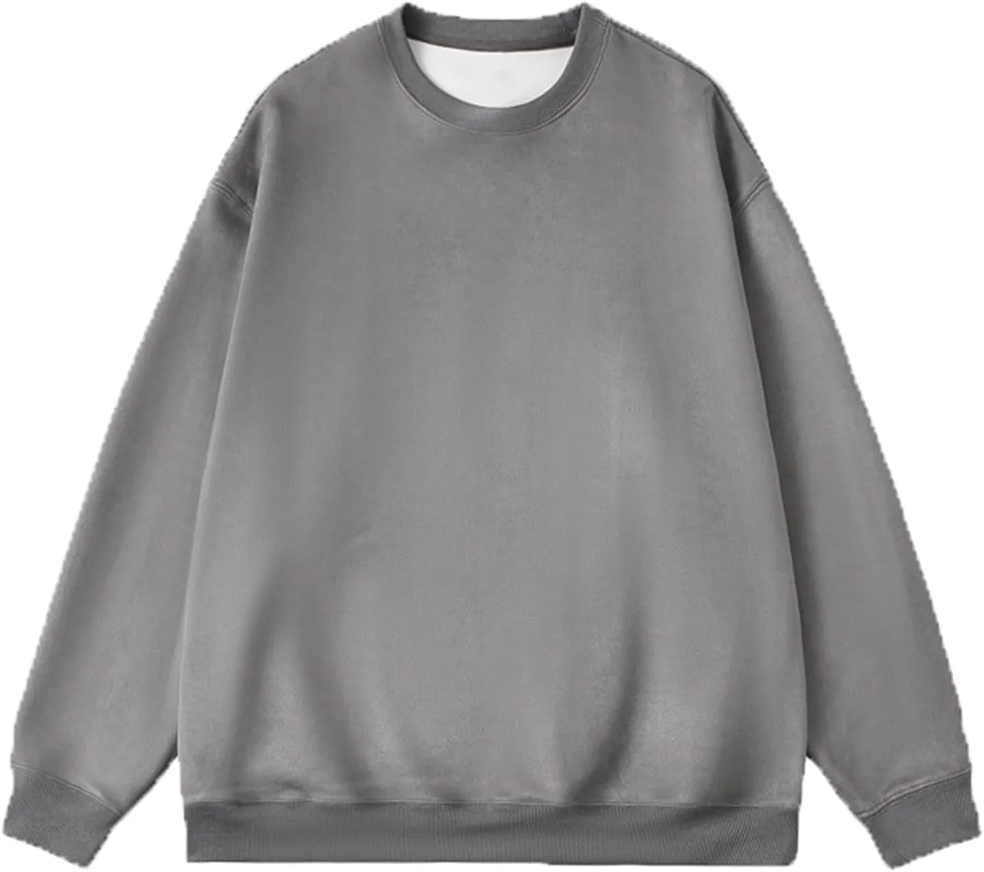 Men's Crewneck Sweatshirts Loose Fit Fleece Pullover Tops Casual Basic Plain Sweatshirt Winter Fall Long Sleeve Shirt