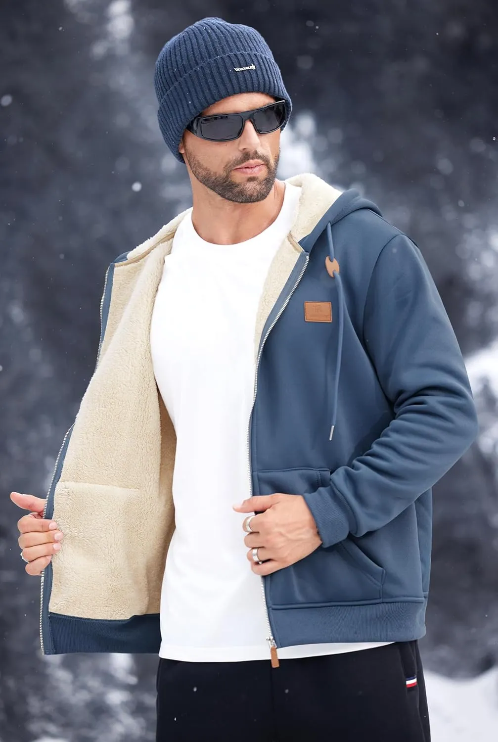 Men's Fleece Lined Zip Up Hoodies Heavyweight Sherpa Jackets (S-XXL)