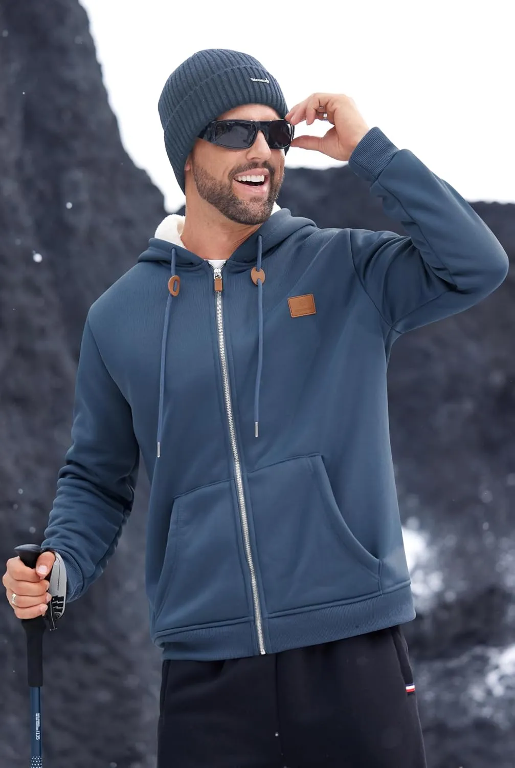 Men's Fleece Lined Zip Up Hoodies Heavyweight Sherpa Jackets (S-XXL)