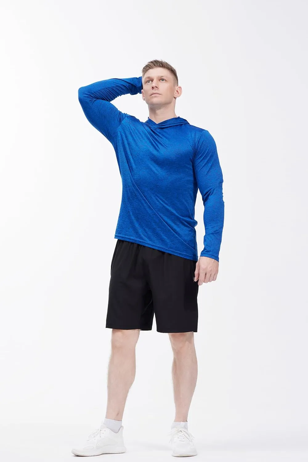 Men's Lightweight Hoodies 4 Pack Long Sleeve Athletic Shirts for Mens Running Workout Swim T-Shirt