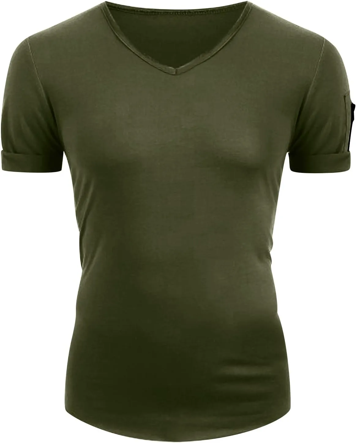 Men's Muscle T-Shirts 2025 Fashion Gym Bodybuilding Short Sleeve Workout Shirts Big and Tall V Neck Solid Tee Tops