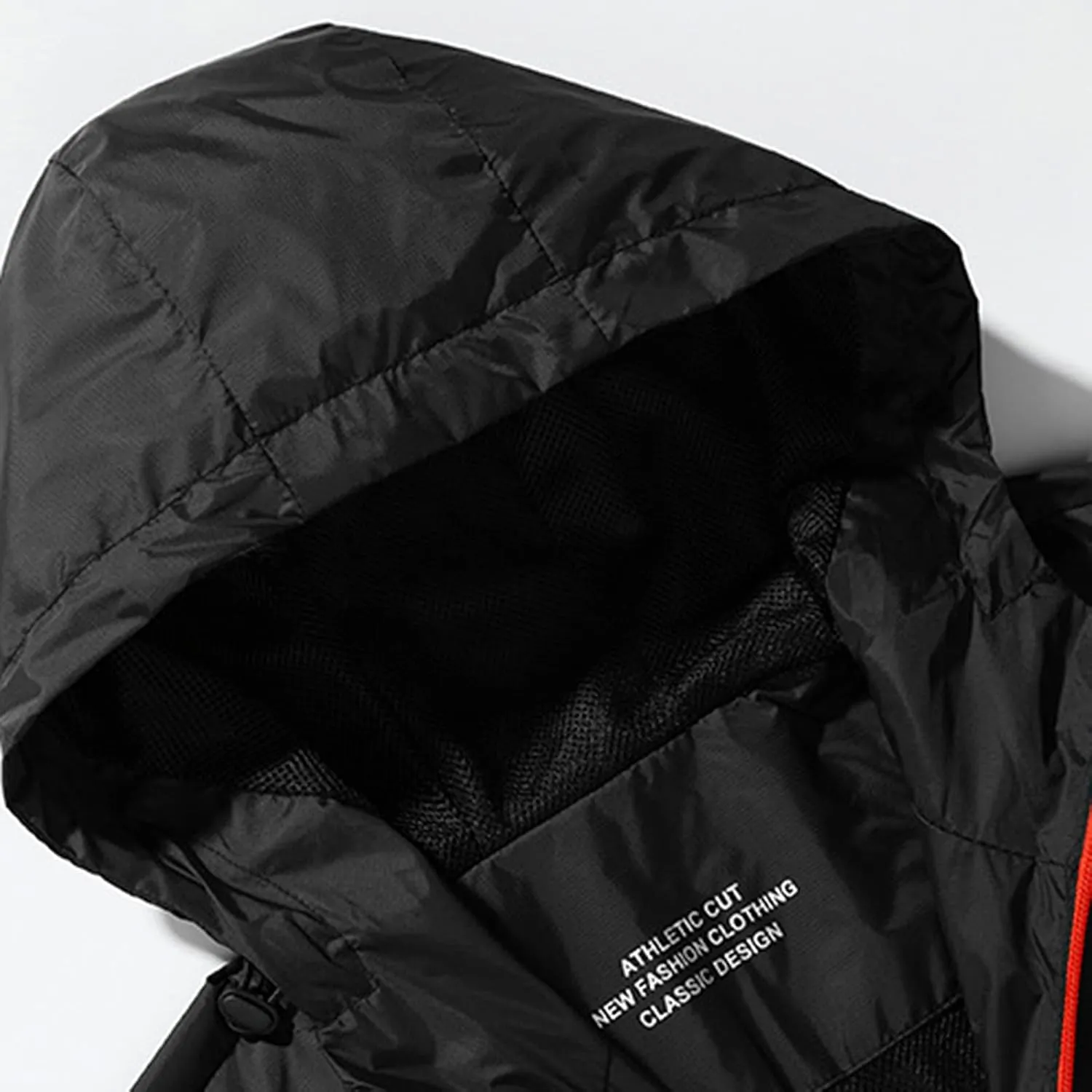 Mens Rain Jackets Waterproof with Hood Lightweight Outdoor Hiking Windbreakers Big and Tall Zip Up Hoodie with Pocket