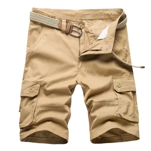 Mens Relaxed Fit Cargo Shorts Cotton Outdoor Multi-Pocket Work Casual Short Lightweight Twill Classic Short with No Belt (30,Khaki)