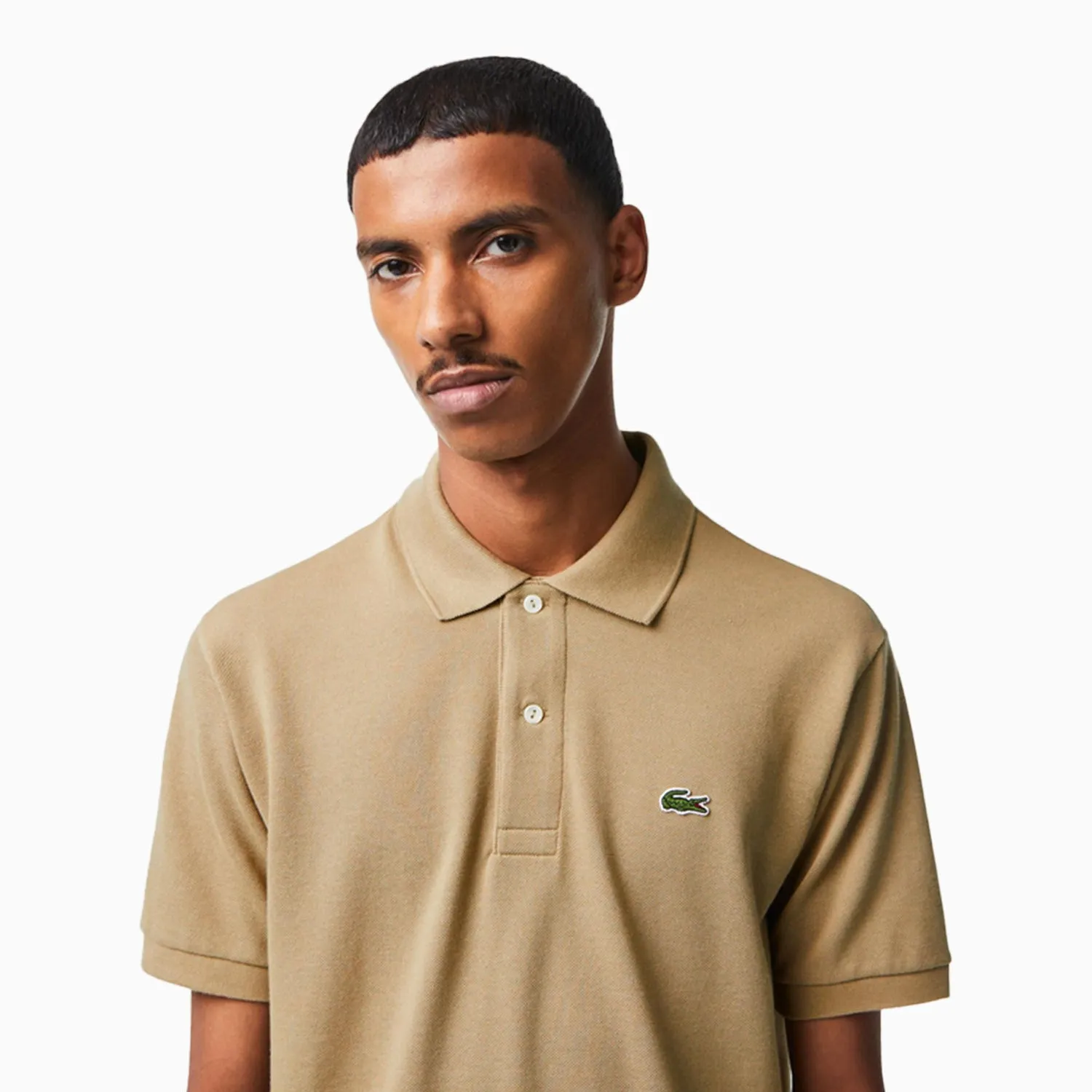 Men's Short Sleeved Ribbed Collar Polo Shirt