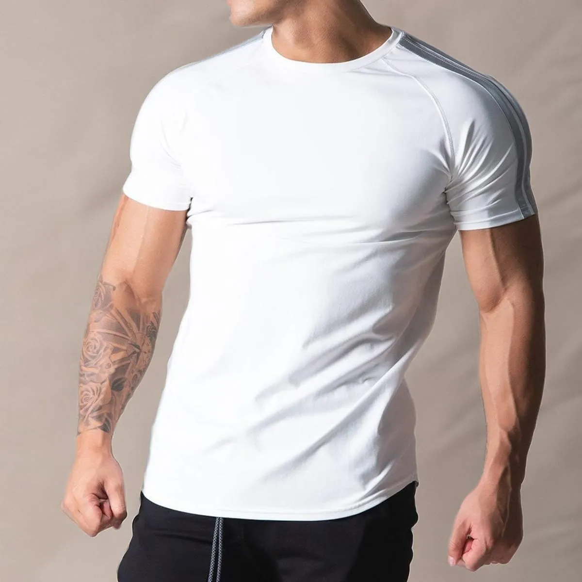 Mens Slim Fit Short Sleeve Workout T-Shirts Casual Gym Tops Hipster Athletic T-Shirts Jogging Shirts for Men T40