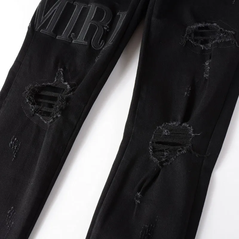 Men's Slim Fit Skinny Hole & Patch Jeans