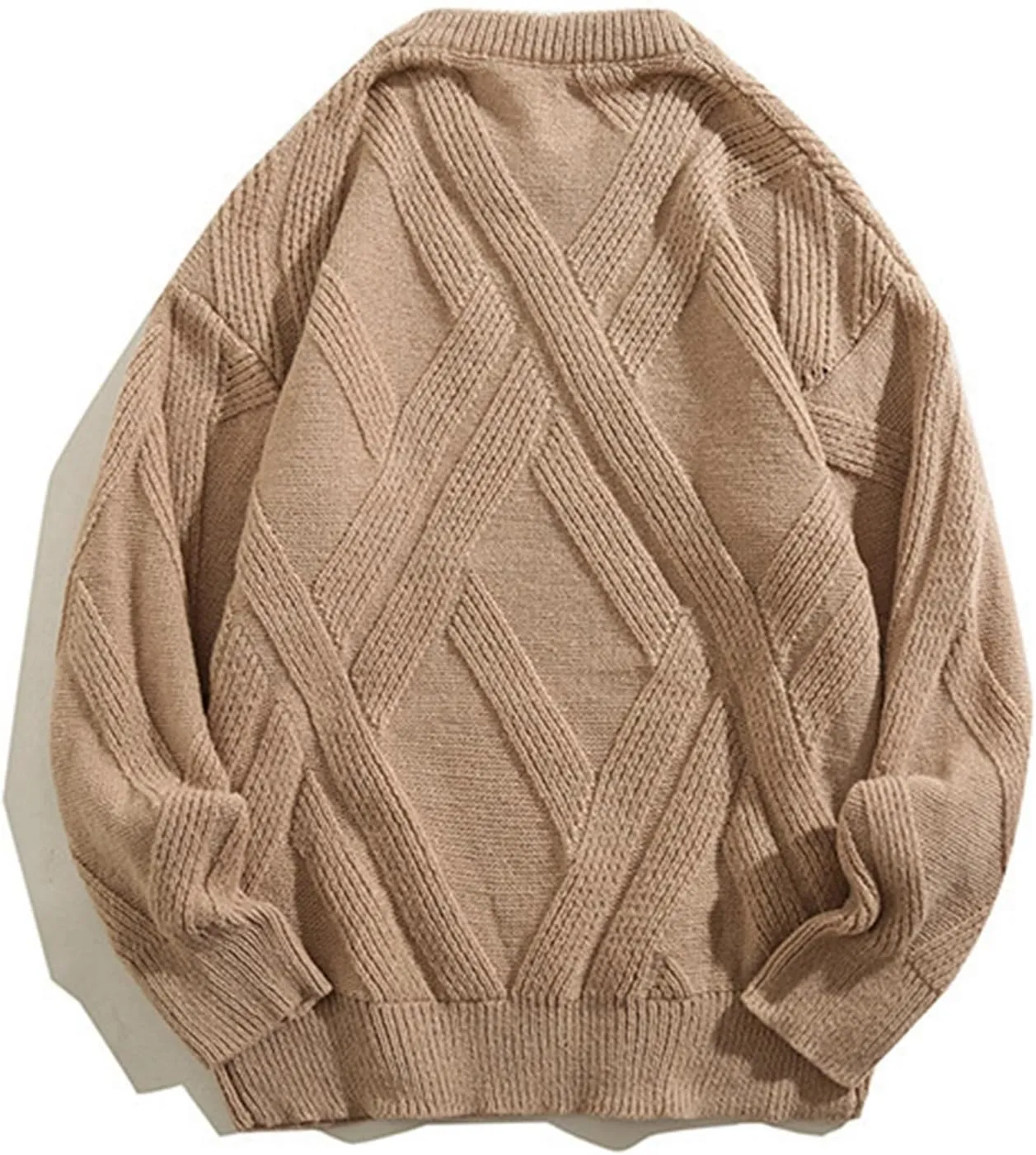 Men's Spring and Autumn Cardigan Warm Solid Color Trend Loose Sweater Knitwear Short Sweaters for Men