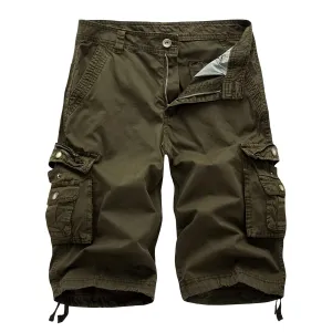 Men's Stretch Cargo Shorts Summer Relaxed Fit Multi-Pocket Beach Shorts Lightweight Twill Outdoor Cotton Short Pants (48,Green)
