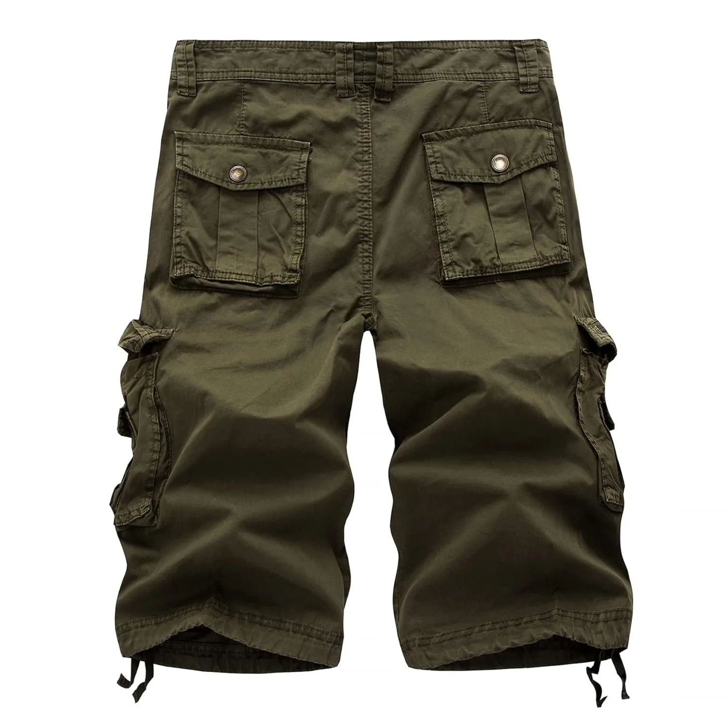 Men's Stretch Cargo Shorts Summer Relaxed Fit Multi-Pocket Beach Shorts Lightweight Twill Outdoor Cotton Short Pants (48,Green)