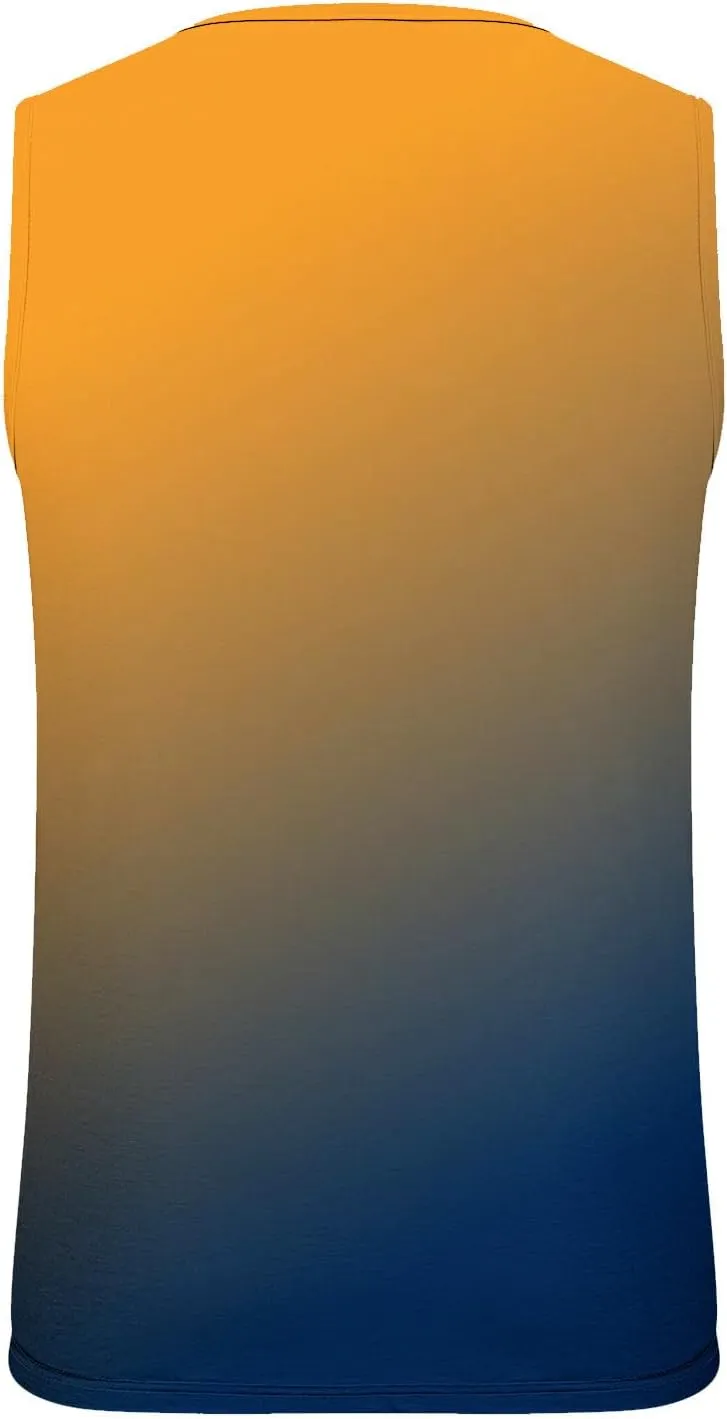 Mens Tank Tops Summer Gradient Crewneck Sleeveless Shirts Vacation Breathable Dry Athletic Streetwear Clothing