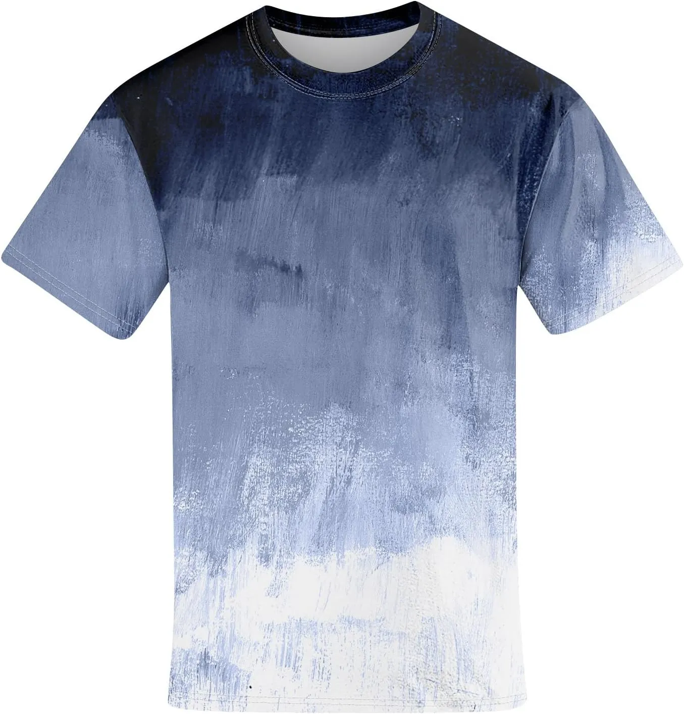 Men's Tee Shirts Casual Gradient Print Tshirts Short Sleeve Crewneck Loose Oversized Summer Beach T Shirts, S-5XL