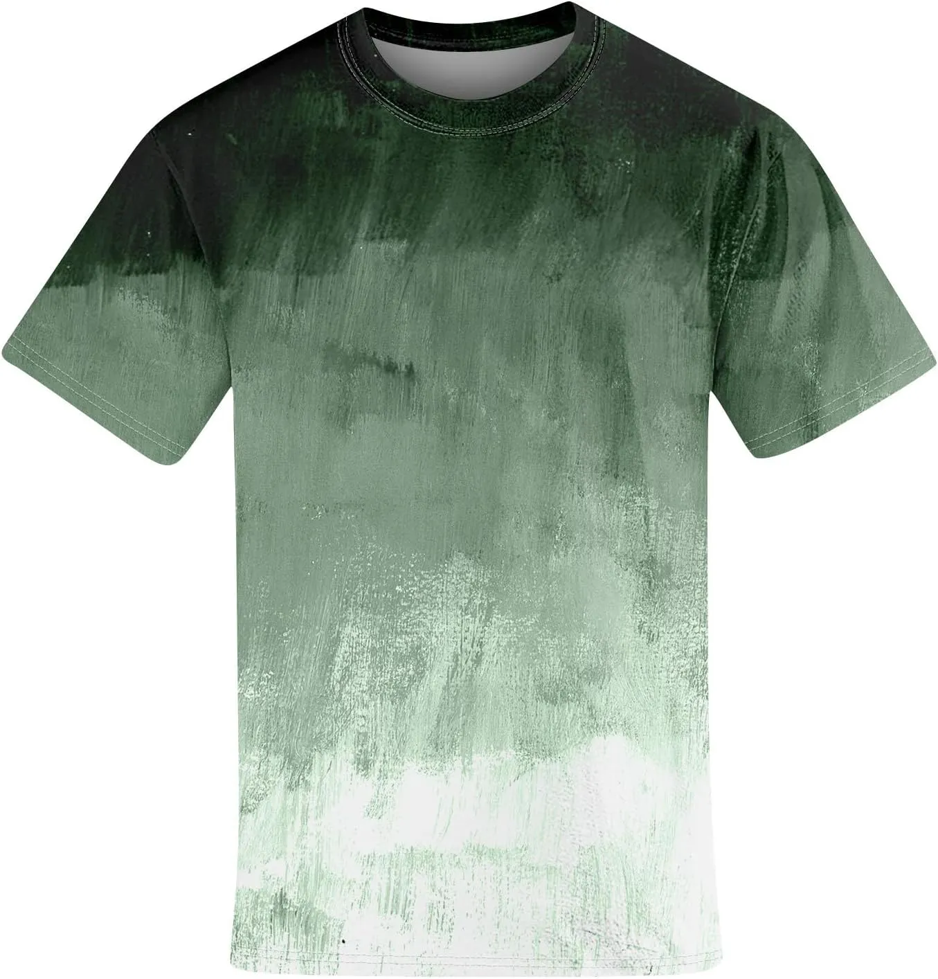 Men's Tee Shirts Casual Gradient Print Tshirts Short Sleeve Crewneck Loose Oversized Summer Beach T Shirts, S-5XL
