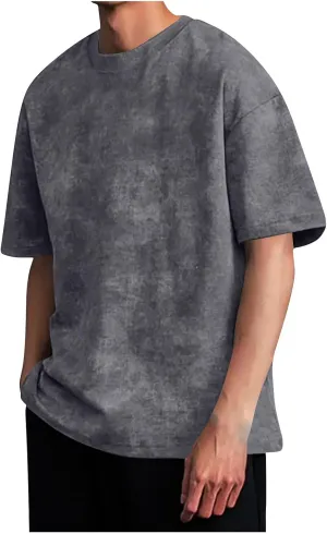 Men's Vintage T-Shirts Crew Neck Casual Summer Beach Vacation Top Loose Short Sleeve Tie Dye Lightweight Tees Shirt