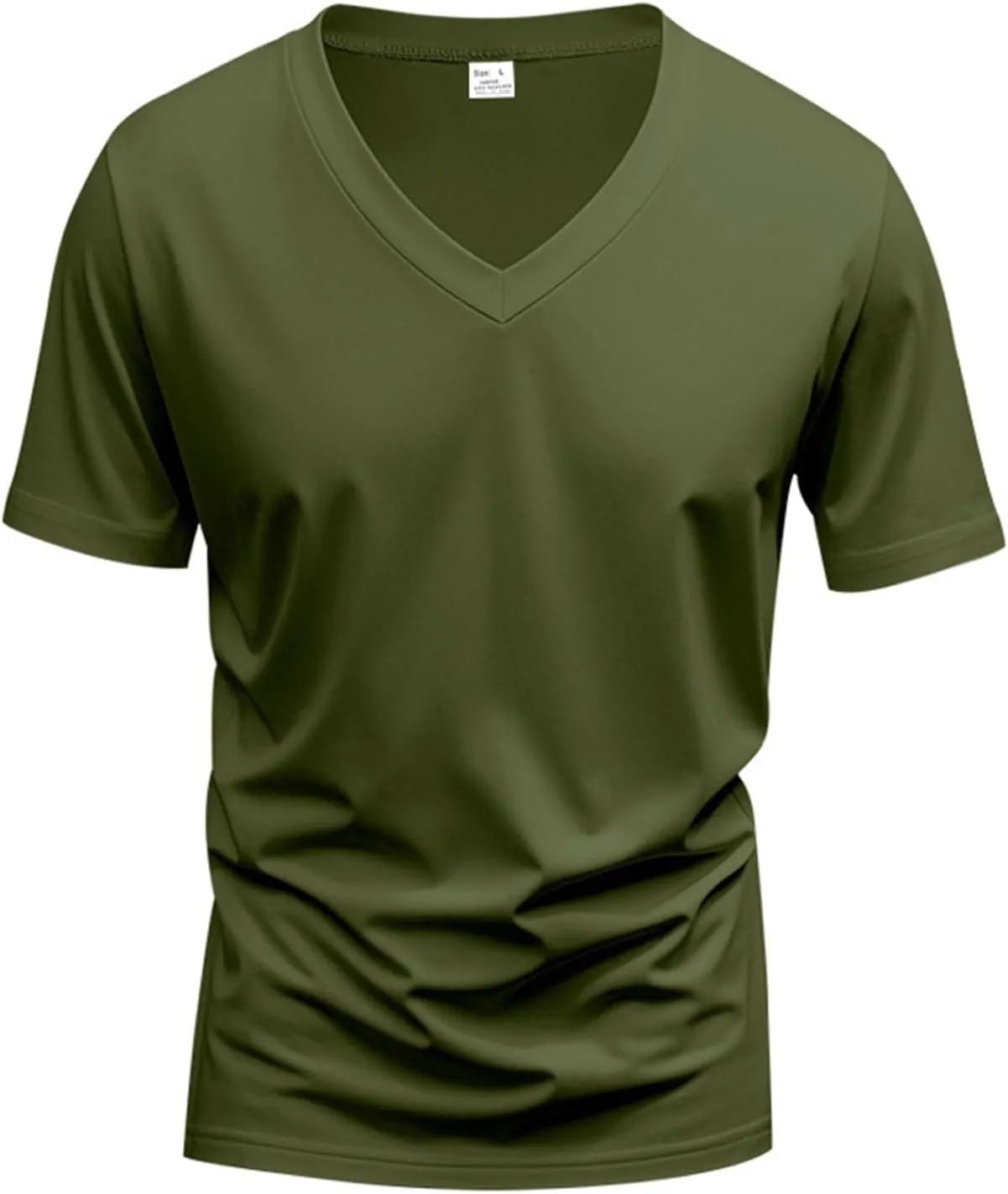 Men's Workout Shirts Stretch Slim V Neck Bodybuilding T-Shirts Athletic Gym Short Sleeve Tee Tops Hipster Muscle Shirt