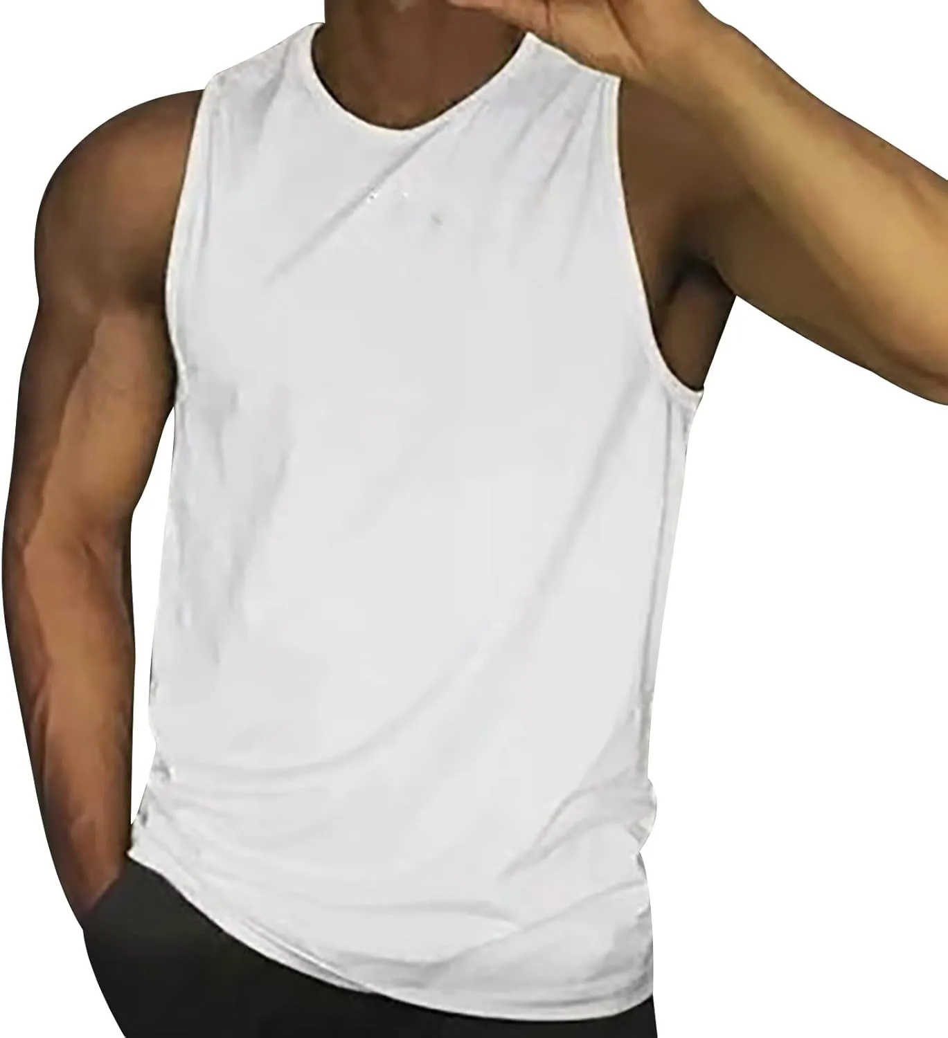 Men's Workout Tank Top Muscle Athletic Quick Dry Sleeveless Fitness T Shirts Stretch Bodybuilding Gym Undershirts