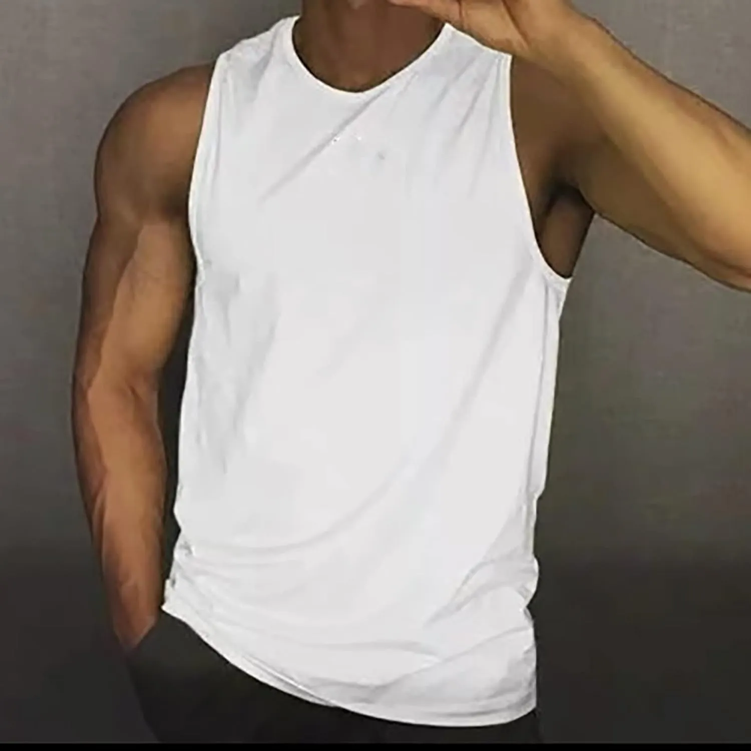 Men's Workout Tank Top Muscle Athletic Quick Dry Sleeveless Fitness T Shirts Stretch Bodybuilding Gym Undershirts