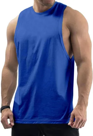 Men's Workout Tank Tops Cotton Gym Muscle Sleeveless T-Shirts Bodybuilding Fitness Athletic Tank Tops