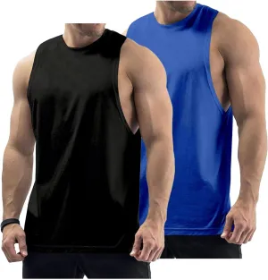 Men's Workout Tank Tops Cotton Gym Muscle Sleeveless T-Shirts Bodybuilding Fitness Athletic Tank Tops