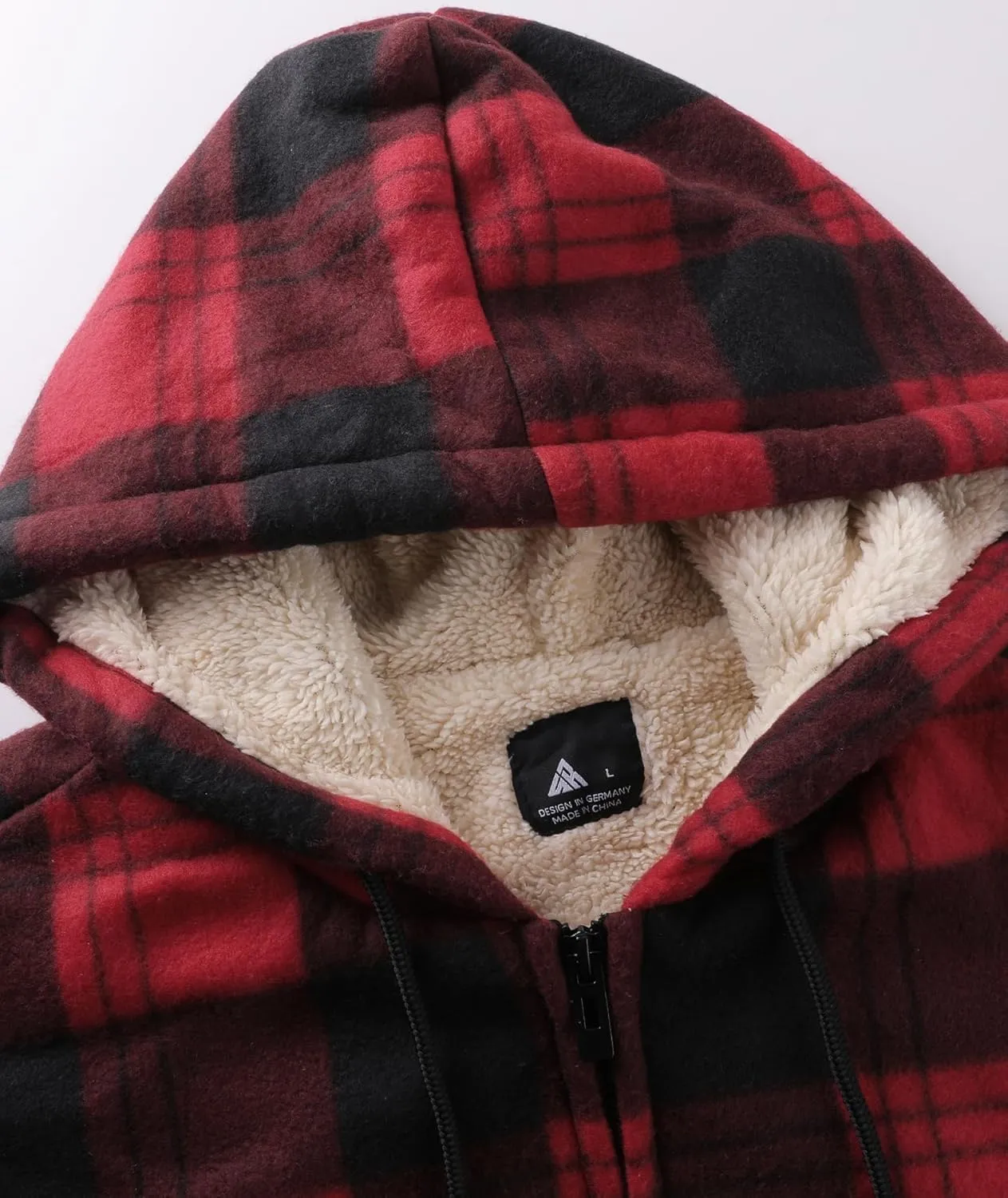 Mens Zip Up Hoodies Fleece Sherpa Lined Sweatshirt Winter Warm Jacket