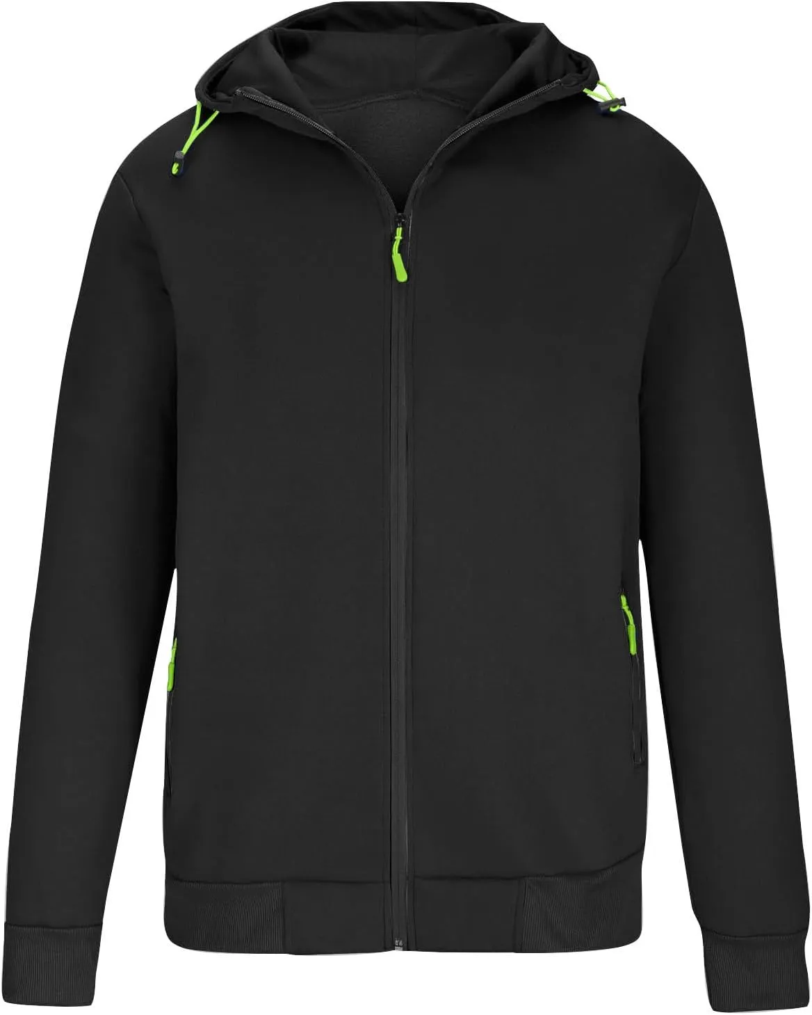 Men's Zipper Hooded Sweatshirt Jacket Long Sleeve Workout Jogger Coat Solid Lightweight Hoodies Outdoor Casual Jacket