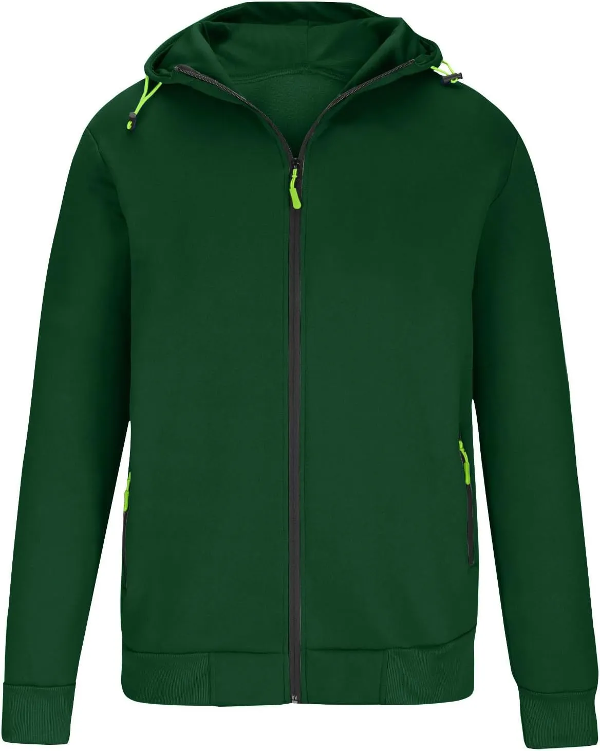Men's Zipper Hooded Sweatshirt Jacket Long Sleeve Workout Jogger Coat Solid Lightweight Hoodies Outdoor Casual Jacket