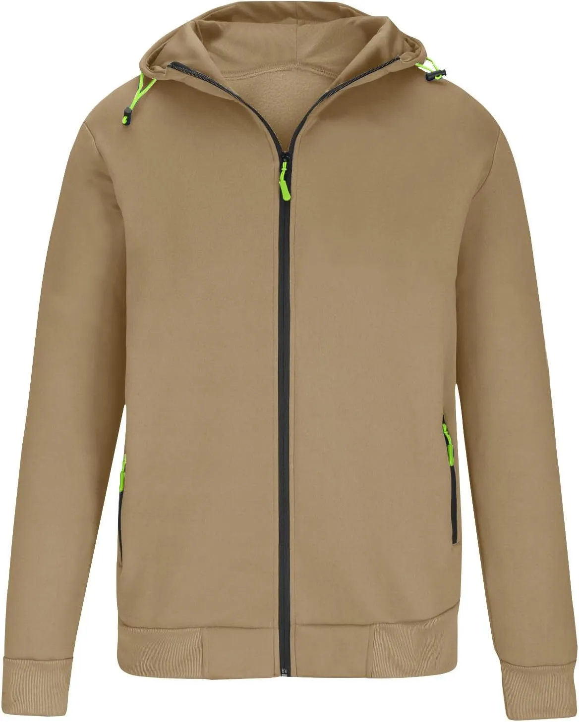 Men's Zipper Hooded Sweatshirt Jacket Long Sleeve Workout Jogger Coat Solid Lightweight Hoodies Outdoor Casual Jacket