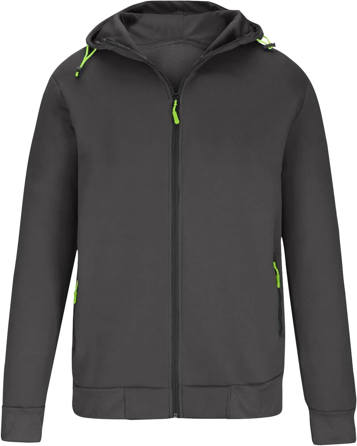 Men's Zipper Hooded Sweatshirt Jacket Long Sleeve Workout Jogger Coat Solid Lightweight Hoodies Outdoor Casual Jacket