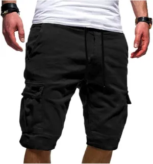 Meymia Mens Cargo Shorts,2023 Summer Men Lightweight Baggy Drawstring Elastic Overalls Short with Multiple Pockets Men Boyfriends Husbands Brothers Sons Father Dad Grandfathers Teachers Teen
