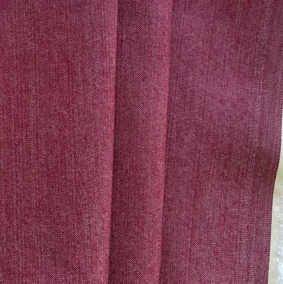 Mid-Weight Cranberry Stretch Cotton Blend Denim Twill (Made in Italy)