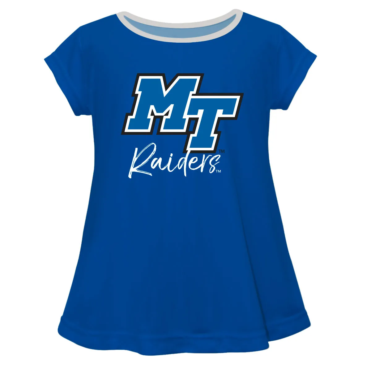 Middle Tennessee Solid Blue Girls Laurie Top Short Sleeve by Vive La Fete