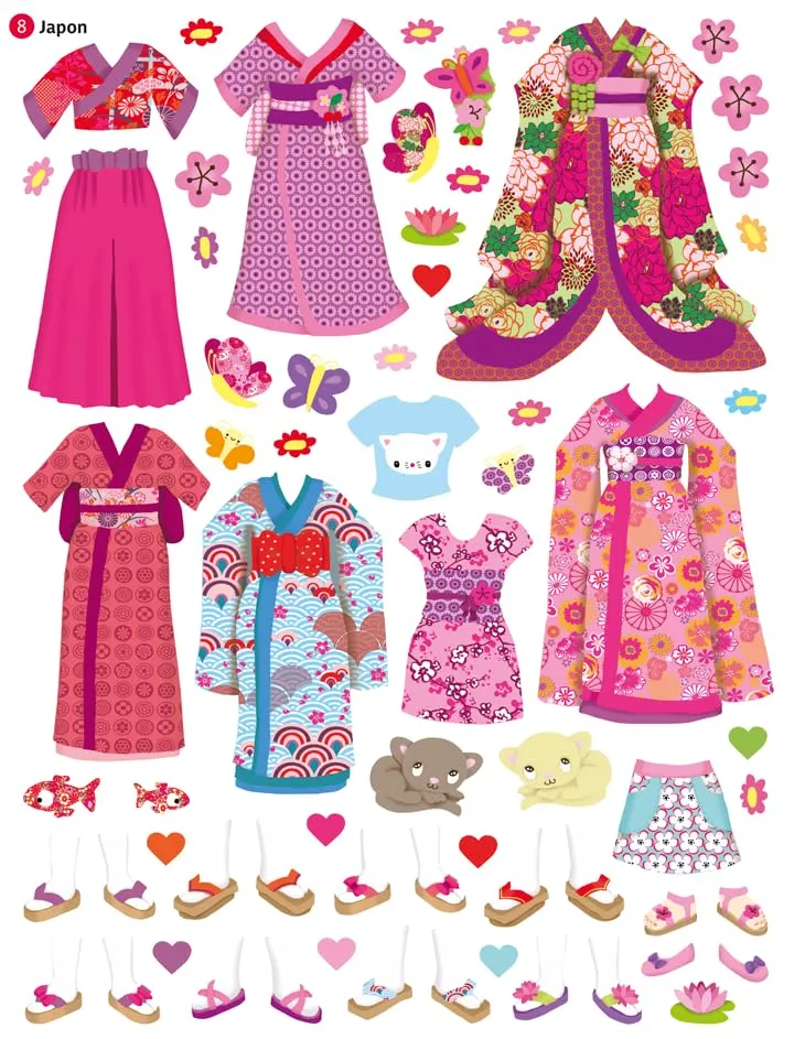 Minimiki - Stickers - Robes du monde