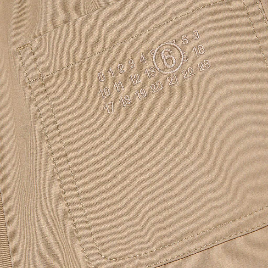 MM6 Kids Logo Embroidered Wide Leg Chinos