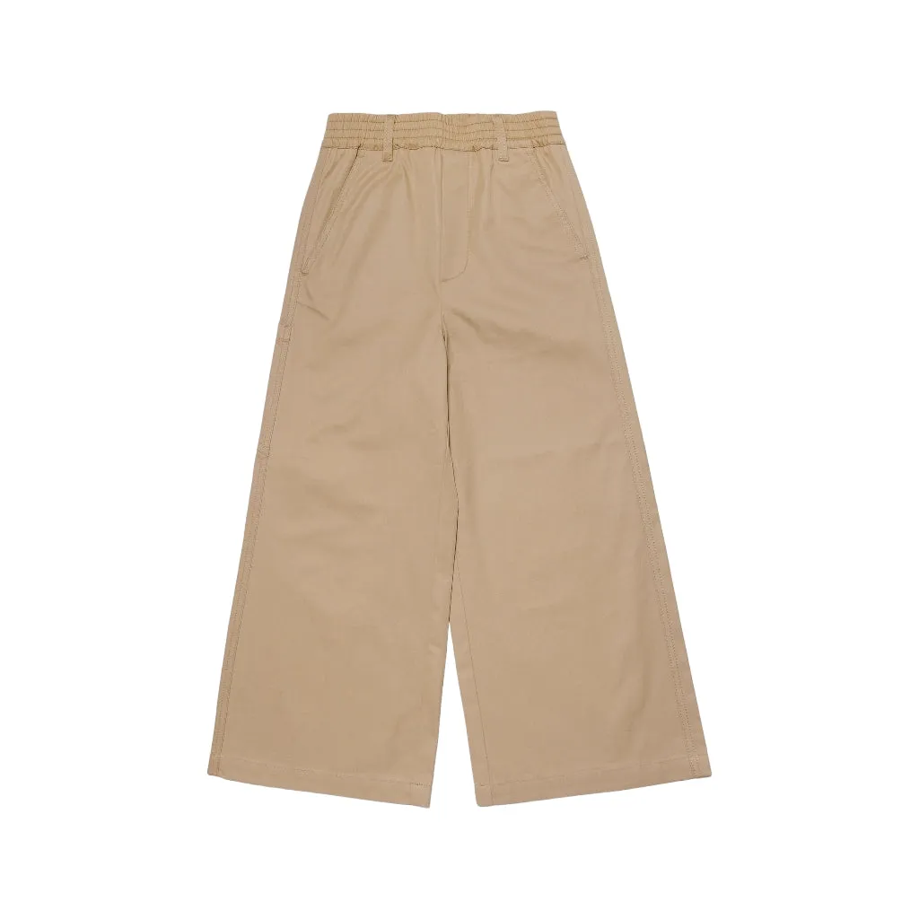 MM6 Kids Logo Embroidered Wide Leg Chinos