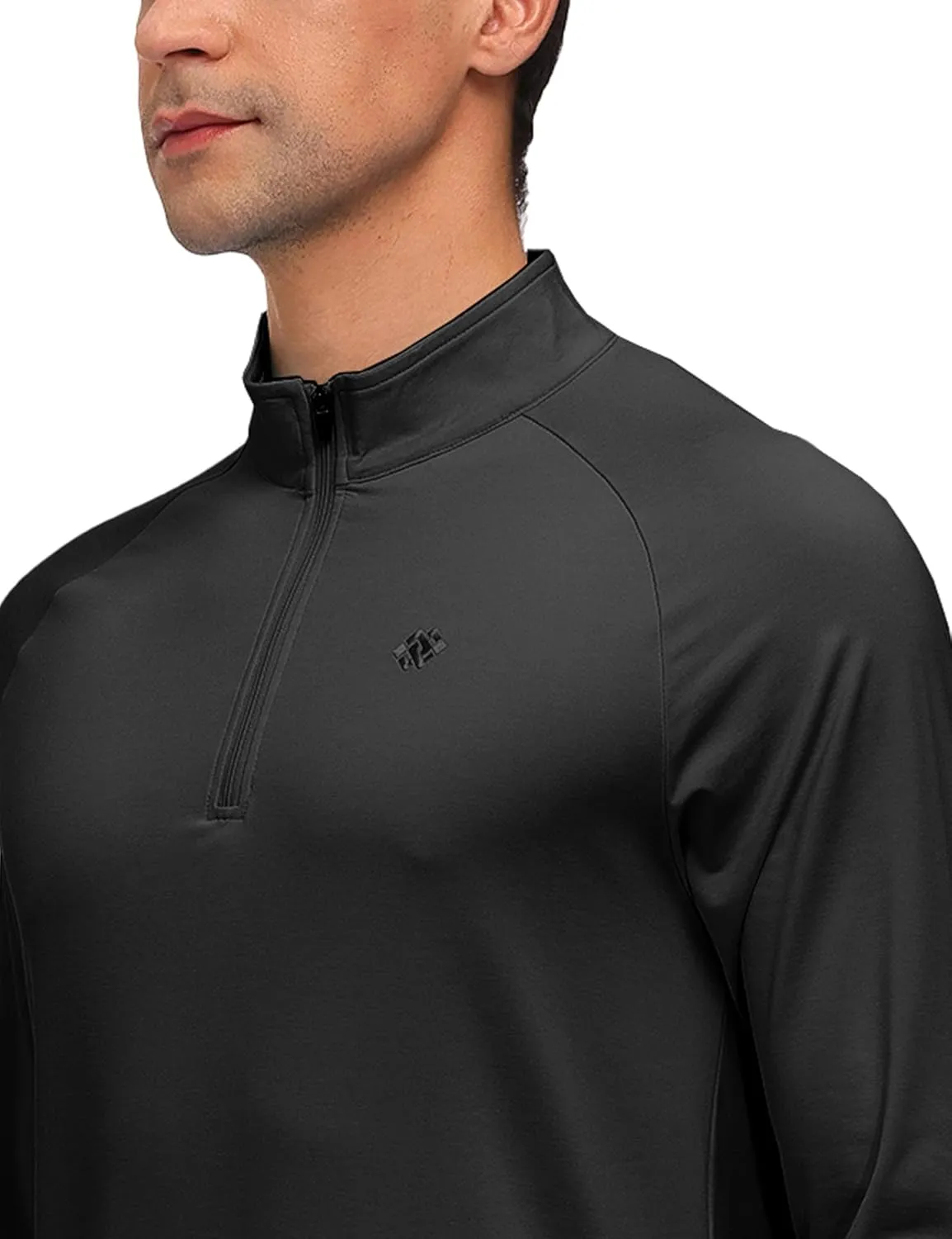 MoFiz Men's Long Sleeve Shirts Quarter Zip Pullover Men's Polo Shirts Quick Dry