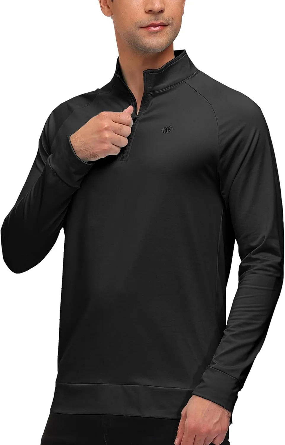 MoFiz Men's Long Sleeve Shirts Quarter Zip Pullover Men's Polo Shirts Quick Dry