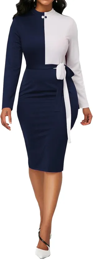 MOJICK Dresses for Women Bodycon Pencil Peplum Vintage Dress Cocktail Party Dresses for Women 2024