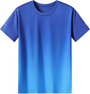 Muscularfit Loose Fit T Shirts for Men Crewneck Short Sleeve Gradient Color Causal Shirt Muscle Gym Workout Athletic Tee Tops