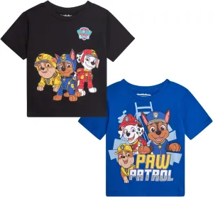 Nickelodeon Toddler Boys Graphic Tees - 2 Pack Paw Patrol Chase Marshall Short Sleeve Graphic T Shirts for Boys (Sizes: 2T-7)