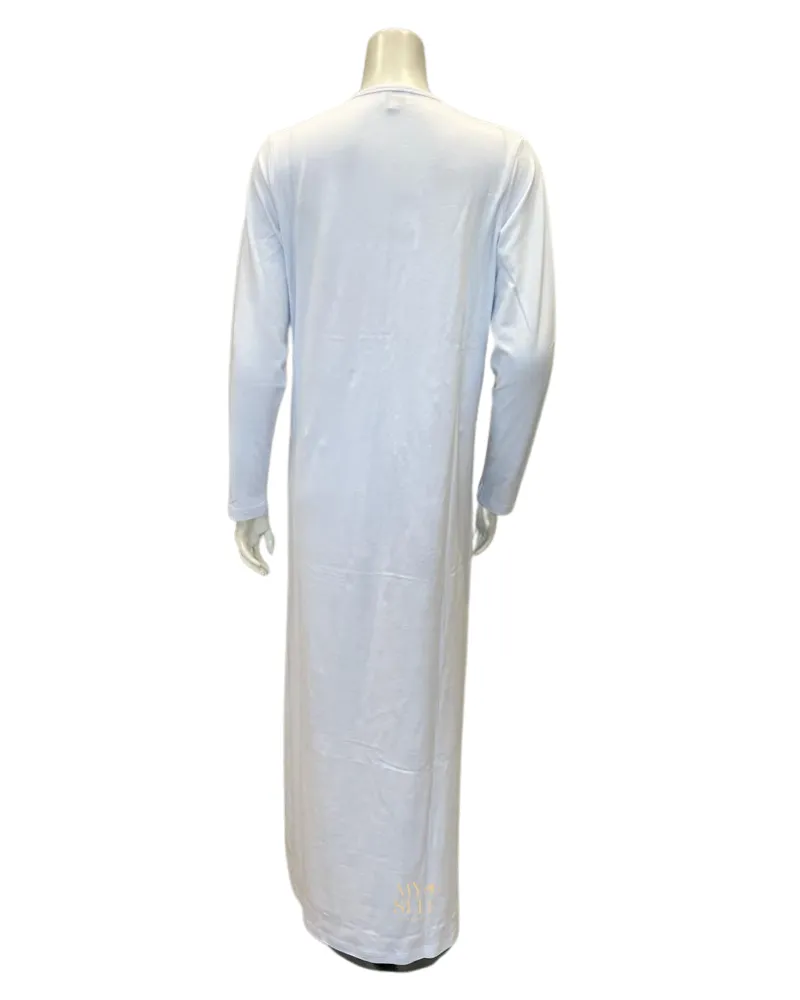 Nico Italy White Screen Print Snap Front Cotton Nightgown