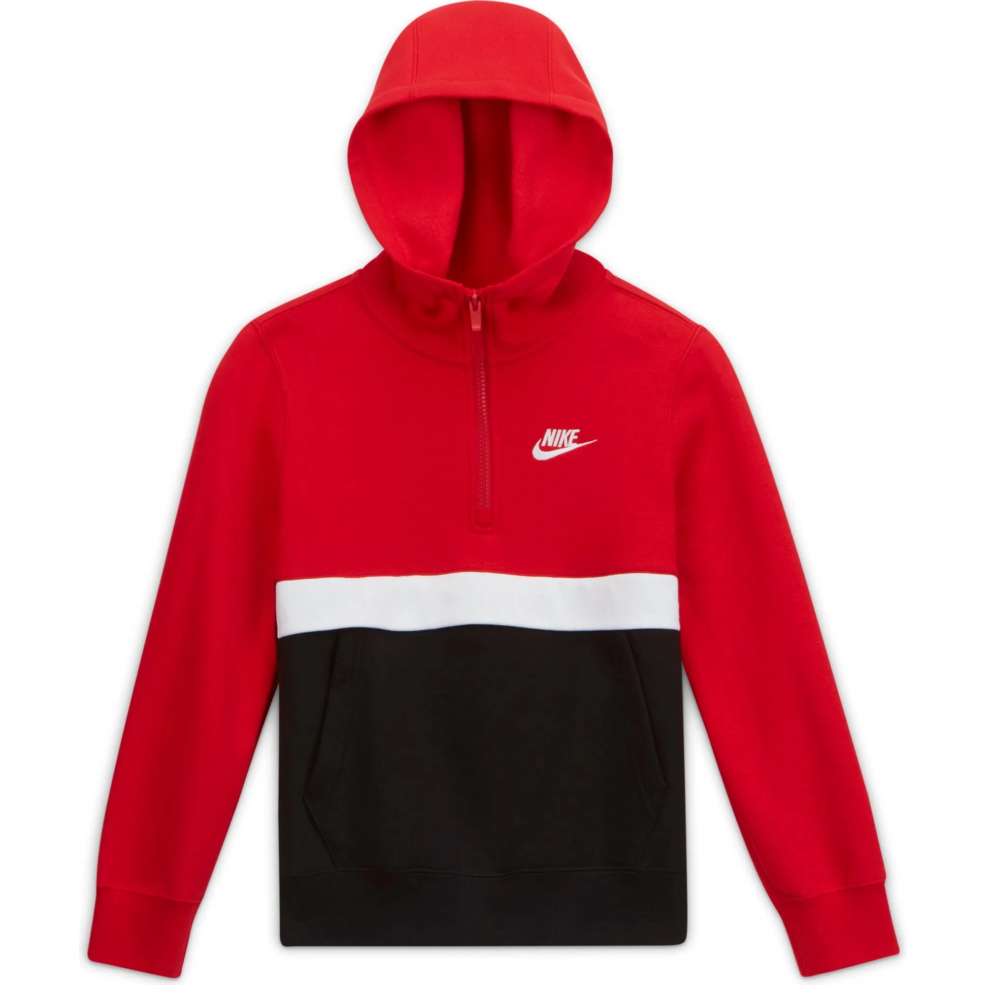 Nike Kids Sportswear Club 1/2 Zip Hoodie - University Red/Black/White