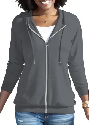 Nimsruc Zip Up Hoodies For Women Long Sleeve Casual