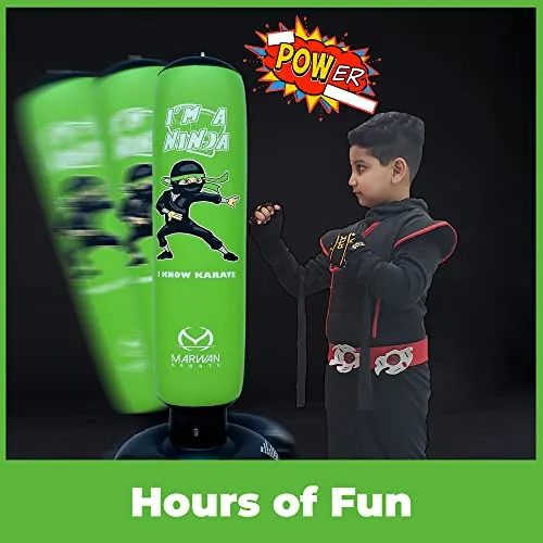 Ninja Toys for Kids,Free Standing Inflatable Kids Punching Bag Set,Boxing Bag Set incl Boxing Gloves| Toys for Boys| Birthday Gifts for Boys 4-5-6-7-8-9-10-11-12 Year Old