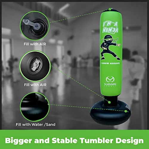 Ninja Toys for Kids,Free Standing Inflatable Kids Punching Bag Set,Boxing Bag Set incl Boxing Gloves| Toys for Boys| Birthday Gifts for Boys 4-5-6-7-8-9-10-11-12 Year Old
